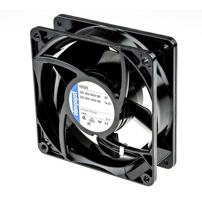 ebm-papst 4000 N Series Axial Fan Kit, 230 V ac, AC Operation, 160m³/h, 19W, 119 x 119 x 38mm