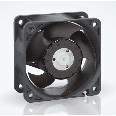 ebm-papst 620 Series Axial Fan, 12 V dc, DC Operation, 67m³/h, 5.5W, IP20, 60 x 60 x 25mm