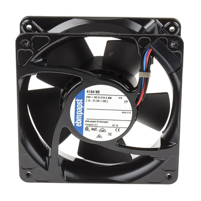 ebm-papst 4100 N Series Axial Fan, 24 V dc, DC Operation, 180m³/h, 4.9W, 119 x 119 x 38mm