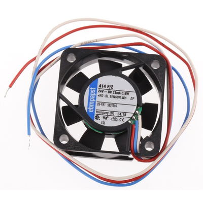 ebm-papst 400 F Series Axial Fan, 24 V dc, DC Operation, 8m³/h, 800mW, 40 x 40 x 10mm