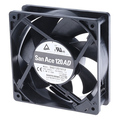Sanyo Denki San Ace 9AD Series Axial Fan, 100 → 240 V ac, AC Operation, 180m³/h, 4.4W, 80mA Max, 120 x 120 x 38mm