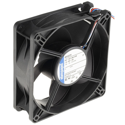 ebm-papst 4400 Series Axial Fan, 24 V dc, DC Operation, 240m³/h, 8.6W, 119 x 119 x 38mm