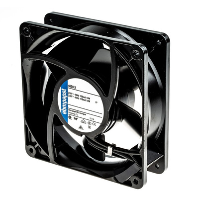 ebm-papst 4000 Series Axial Fan, 230 V ac, AC Operation, 160m³/h, 19W, IP20, 119 x 119 x 38mm
