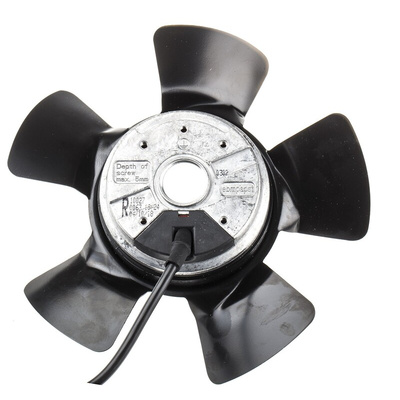 ebm-papst A Series Axial Fan, 230 V ac, AC Operation, 830m³/h, 61W, 280mA Max, 195 x 73mm