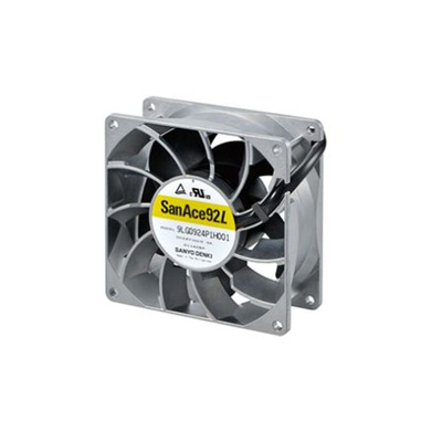 Sanyo Denki San Ace 9LG Series Axial Fan, 24 V dc, DC Operation, 174m³/h, 12W, 500mA Max, 92 x 92 x 38mm