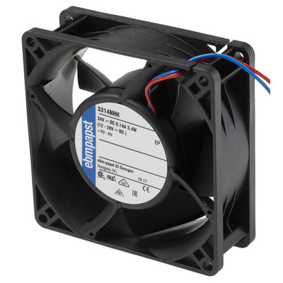 ebm-papst 3300 N - S-Panther Series Axial Fan, 24 V dc, DC Operation, 107m³/h, 3.5W, 92 x 92 x 32mm