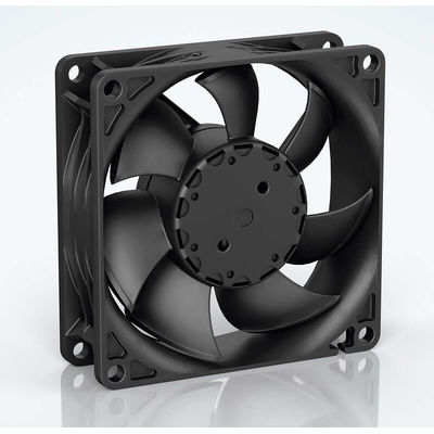 ebm-papst 8450 Series Axial Fan, 24 V dc, DC Operation, 117m³/h, 6.8W, IP20, 80 x 80 x 25mm