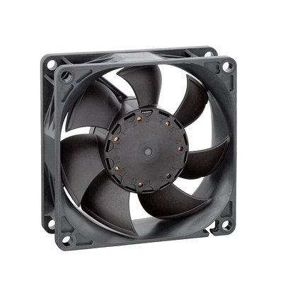 ebm-papst 8450 Series Axial Fan, 12 V dc, DC Operation, 117m³/h, 6.8W, 80 x 80 x 25mm