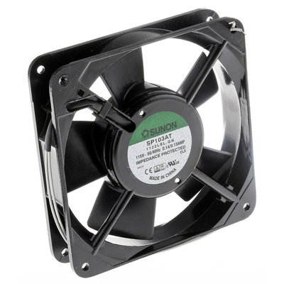 Sunon SP Series Axial Fan, 115 V ac, AC Operation, 78.2m³/h, 13W, 130mA Max, 120 x 120 x 25mm