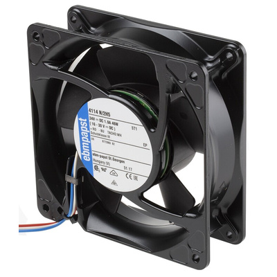 ebm-papst 4100 NH5 - S-Force Series Axial Fan, 24 V dc, DC Operation, 390m³/h, 45W, 1.875A Max, 119 x 119 x 38mm