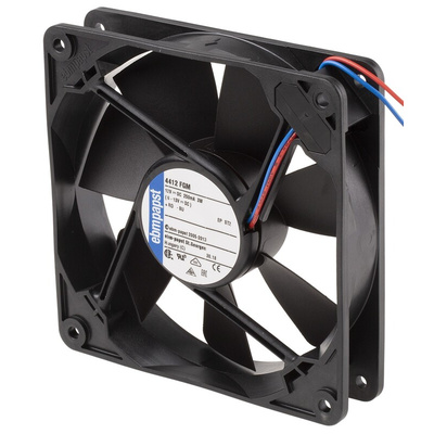 ebm-papst 4400 F Series Axial Fan, 12 V dc, DC Operation, 140m³/h, 3.2W, 119 x 119 x 25mm