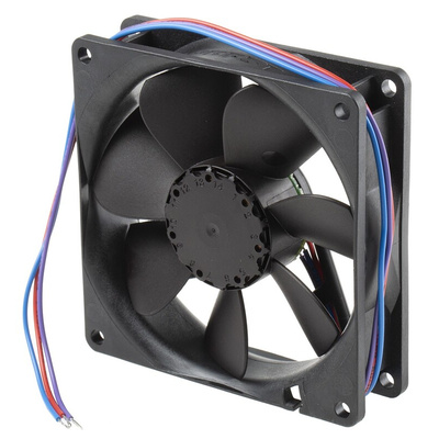 ebm-papst 3400 N Series Axial Fan, 12 V dc, DC Operation, 84m³/h, 2.5W, 92 x 92 x 25mm