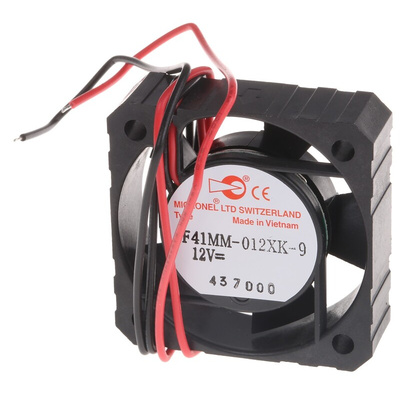 Micronel F41 Series Axial Fan, 12 V dc, DC Operation, 7.5m³/h, 756mW, 80mA Max, 41 x 41 x 12mm