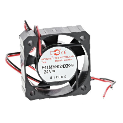 Micronel F41 Series Axial Fan, 24 V dc, DC Operation, 8.4m³/h, 864mW, 55mA Max, 41 x 41 x 12mm