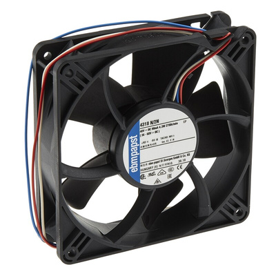 ebm-papst 4300 N - S-Panther Series Axial Fan, 48 V dc, DC Operation, 190m³/h, 4W, 119 x 119 x 32mm