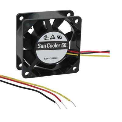 Sanyo Denki 109P Series Axial Fan, 5 V dc, DC Operation, 13.6m³/h, 1.6W, 320mA Max, 40 x 40 x 20mm