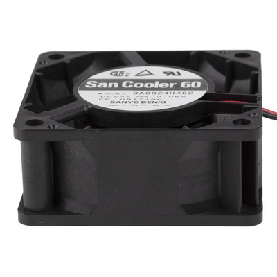Sanyo Denki 9A Series Axial Fan, 24 V dc, DC Operation, 31.8m³/h, 1.44W, 60mA Max, 60 x 60 x 25mm