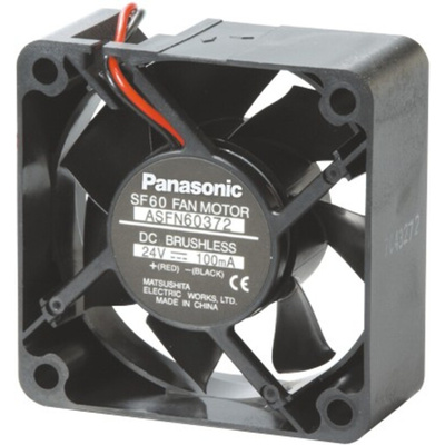 Panasonic ASFN Series Axial Fan, 12 V dc, DC Operation, 0.37m³/min, 840mW, 70mA Max, 60 x 60 x 25mm