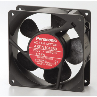 Panasonic ASEN Series Axial Fan, 230 V ac, AC Operation, 2.9m³/min, 15W, 120mA Max, 120 x 120 x 38mm