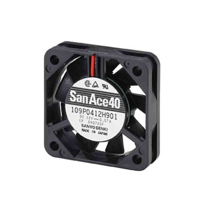 Sanyo Denki 109P Series Axial Fan, 5 V dc, DC Operation, 5.3cfm, 800mW, 160mA Max, 40 x 40 x 10mm