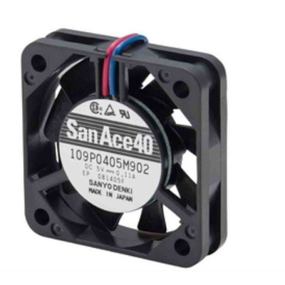Sanyo Denki 109P Series Axial Fan, 24 V dc, DC Operation, 11.3cfm, 2.28W, 95mA Max, 40 x 40 x 28mm