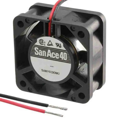 Sanyo Denki 109P Series Axial Fan, 24 V dc, DC Operation, 7.1cfm, 720mW, 60mA Max, 40 x 40 x 15mm