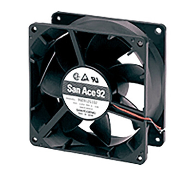 Sanyo Denki 9G Series Axial Fan, 12 V dc, DC Operation, 186.9m³/h, 13.2W, 1.1A Max, 92 x 92 x 38mm