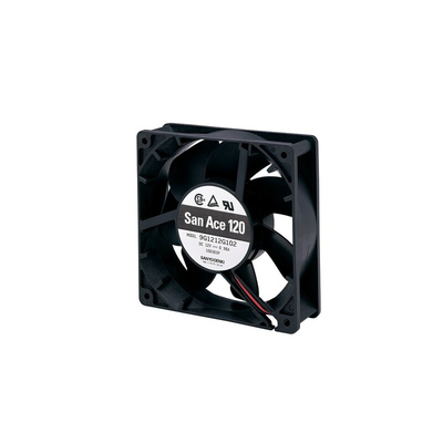 Sanyo Denki 9G Series Axial Fan, 12 V dc, DC Operation, 168.2m³/h, 4.56W, 380mA Max, 119 x 119 x 38mm