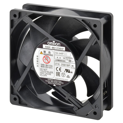 Omron R89F Series Axial Fan, 100 → 240 V ac, AC Operation, 3m³/min, 4.4W, 80mA Max, 120 x 120 x 38mm