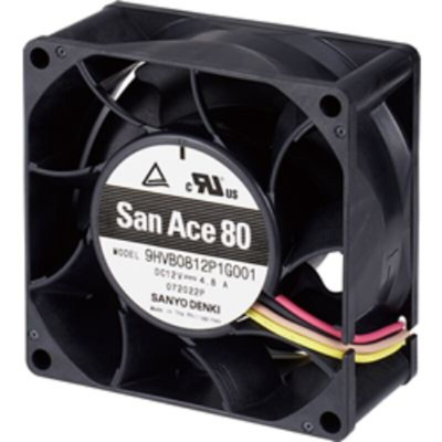 Sanyo Denki Axial Fan, 12 V dc, DC Operation, 141.3cfm, 57.6W, 4.8A Max, 80 x 80 x 38mm