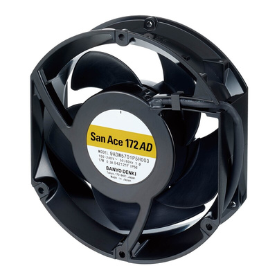 Sanyo Denki Axial Fan, 100 → 240 V ac, AC/DC Operation, 17W, 300mA Max, 172 x 150 x 51mm