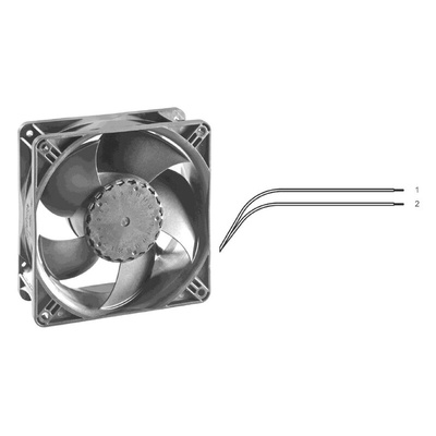 ebm-papst AxiACi 120 Series Axial Fan, 115 V ac, 230 V ac, AC Operation, 142m³/h, 2.7W, IP65, 120 x 120 x 38mm