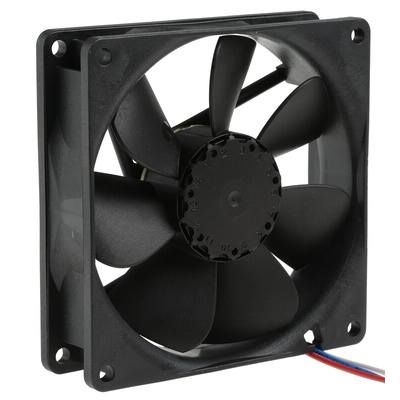 ebm-papst 3400 N Series Axial Fan, 24 V dc, DC Operation, 84m³/h, 2.3W, 96mA Max, 92 x 92 x 25mm