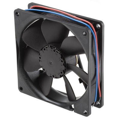 ebm-papst 3400 N Series Axial Fan, 12 V dc, DC Operation, 84m³/h, 2.2W, 180mA Max, 92 x 92 x 25mm