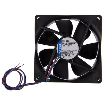 ebm-papst 3400 N Series Axial Fan, 12 V dc, DC Operation, 94m³/h, 2.5W, 208mA Max, 92 x 92 x 25mm