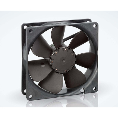 ebm-papst 3400 N Series Axial Fan, 24 V dc, DC Operation, 84m³/h, 2.3W, 96mA Max, IP20, 92 x 92 x 25mm