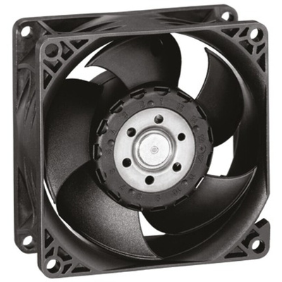 ebm-papst 8200 J Series Axial Fan, 12 V dc, DC Operation, 132.6m³/h, 10W, 833mA Max, 80 x 80 x 38mm