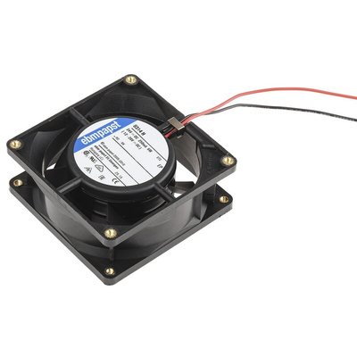ebm-papst 8300 Series Axial Fan, 24 V dc, DC Operation, 80m³/h, 6W, 80 x 80 x 32mm