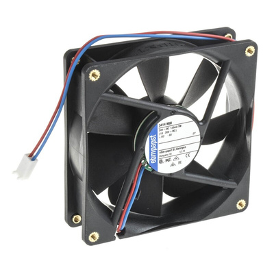 ebm-papst 3400 N Series Axial Fan, 24 V dc, DC Operation, 94m³/h, 3W, 92 x 92 x 25mm