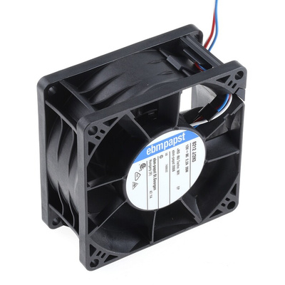 ebm-papst 8200 J Series Axial Fan, 12 V dc, DC Operation, 190m³/h, 26W, 80 x 80 x 38mm