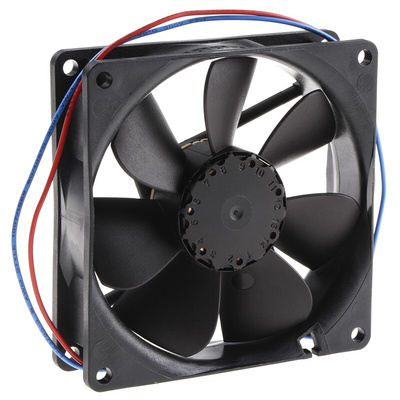 ebm-papst 3400 N Series Axial Fan, 12 V dc, DC Operation, 61m³/h, 800mW, 92 x 92 x 25mm