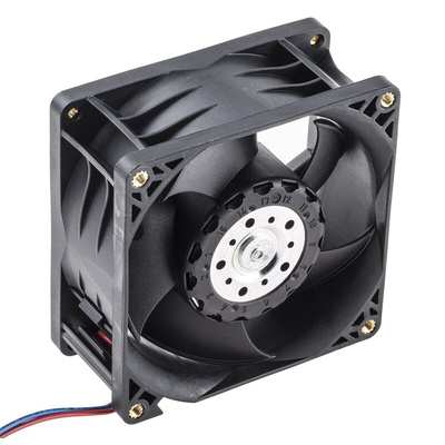 ebm-papst 8200 J Series Axial Fan, 24 V dc, DC Operation, 132m³/h, 11W, 80 x 80 x 38mm