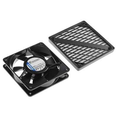 ebm-papst 9900 Series Axial Fan Kit, 230 V ac, AC Operation, 117m³/h, 14W, 119 x 119 x 25mm