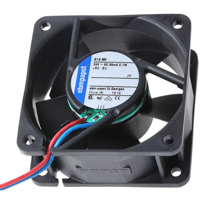 ebm-papst 600 N Series Axial Fan, 24 V dc, DC Operation, 43m³/h, 2.1W, 60 x 60 x 25mm