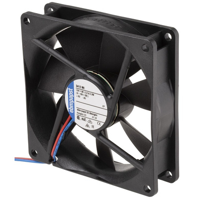 ebm-papst 3400 N Series Axial Fan, 12 V dc, DC Operation, 94m³/h, 2.1W, 92 x 92 x 25mm