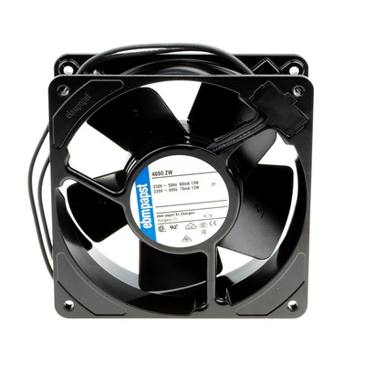 ebm-papst 4000 Z Series Axial Fan, 230 V ac, AC Operation, 98m³/h, 13W, 119 x 119 x 38mm