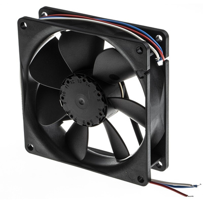 ebm-papst 3400 N Series Axial Fan, 12 V dc, DC Operation, 102m³/h, 2.9W, 92 x 92 x 25mm