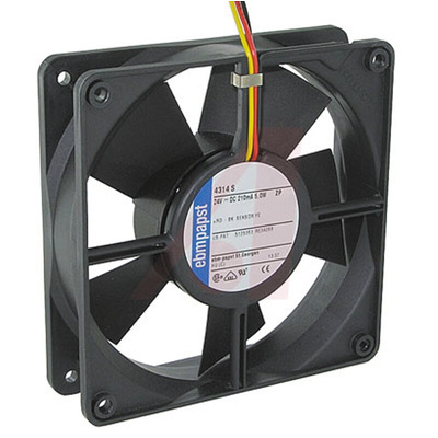 ebm-papst 4300 Series Axial Fan, 24 V dc, DC Operation, 170m³/h, 5W, IP20, 119 x 119 x 32mm