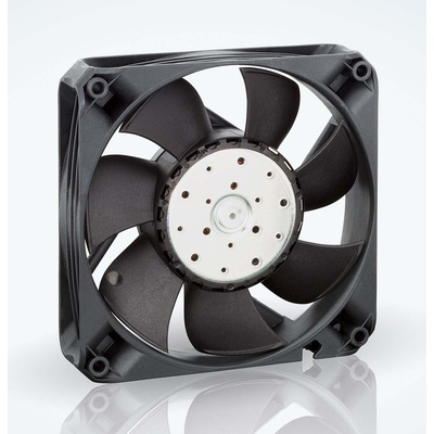 ebm-papst 4400 F Series Axial Fan, 24 V dc, DC Operation, 200m³/h, 8.3W, IP20, 119 x 119 x 25mm