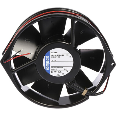 ebm-papst 7100 N Series Axial Fan, 24 V dc, DC Operation, 360m³/h, 19W, 150 x 38mm